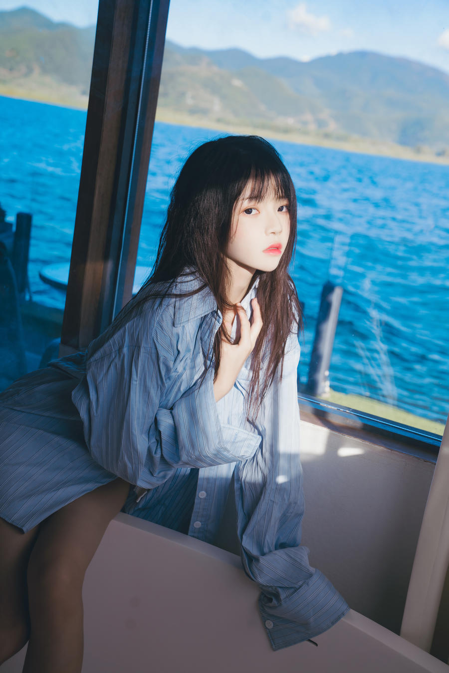 桜桃喵 – 蓝衬衫 [44P 1.15G]插图4