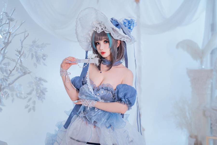 rioko凉凉子 – 柴郡冰雪公主[碧蓝航线cos正片]插图3