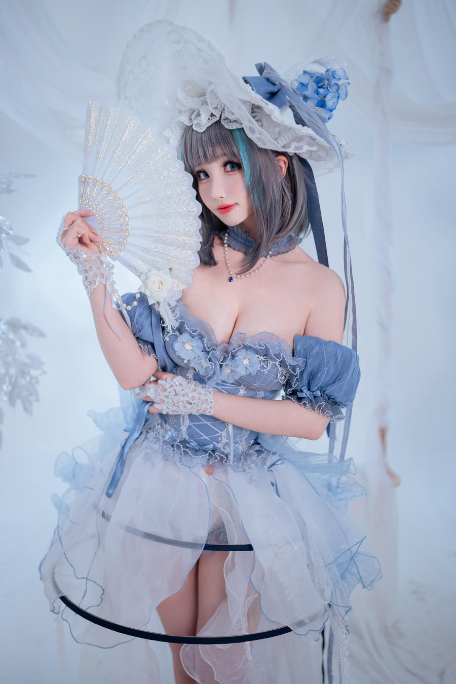 rioko凉凉子 – 柴郡冰雪公主[碧蓝航线cos正片]插图4