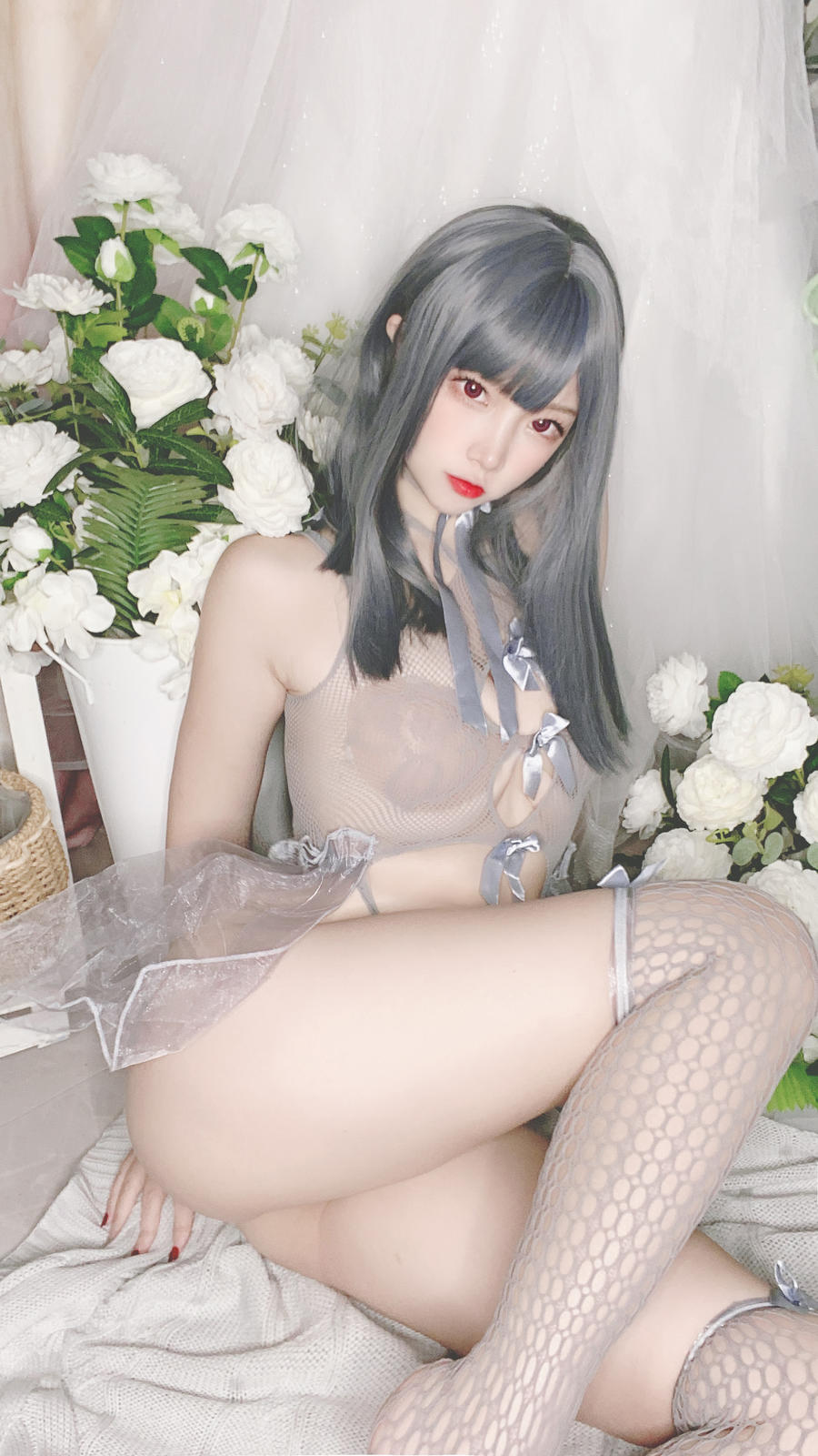 二佐Nisa – 私房自拍蓝色网状比基尼 [38P 128M]插图4