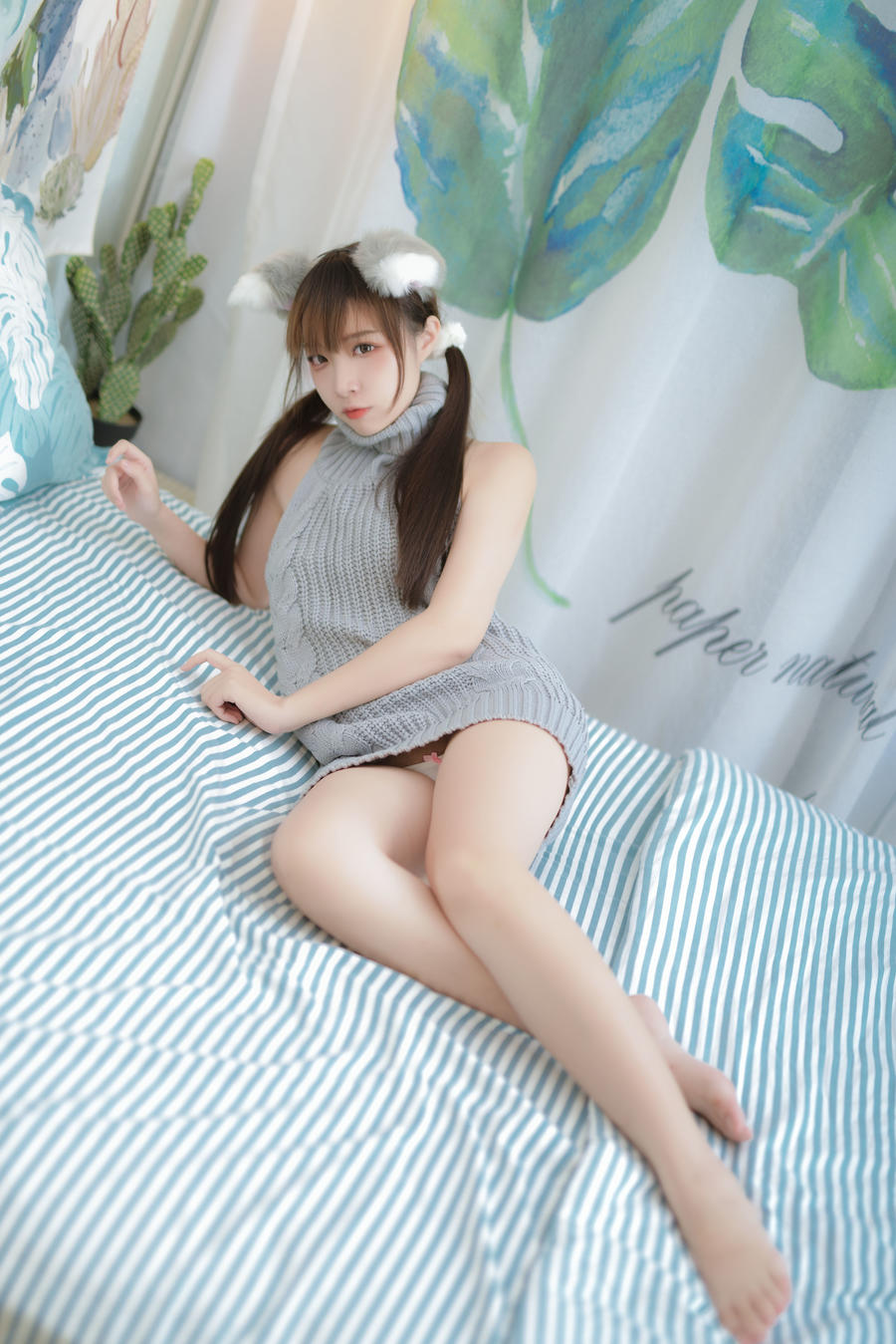 二佐Nisa – 私房露背毛衣 [17P 35.2M]插图4
