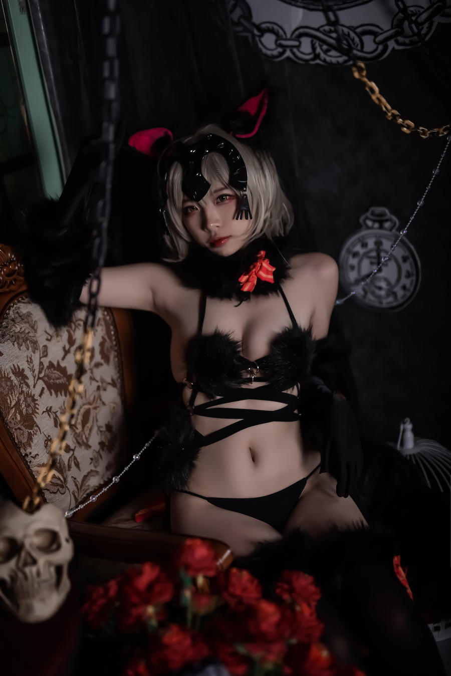 二佐Nisa黑贞万圣节cosplay图片[Fate图鉴]插图4