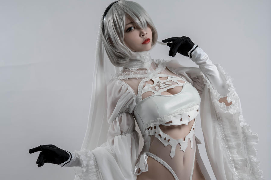 二佐Nisa2b同人花嫁cos图包[尼尔机械纪元cosplay]插图3