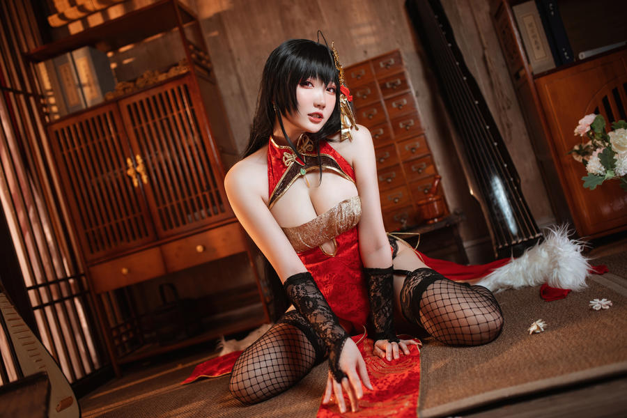 瓜希酱大凤旗袍cos图包[碧蓝航线cosplay欣赏]插图3
