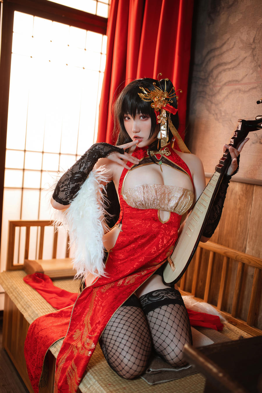 瓜希酱大凤旗袍cos图包[碧蓝航线cosplay欣赏]插图4