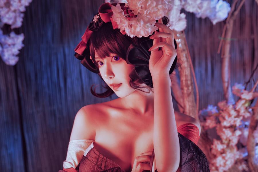 Shika小鹿鹿北斋和服cos图集_FGO葛饰北斋cos正片插图3