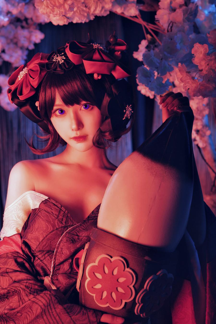 Shika小鹿鹿北斋和服cos图集_FGO葛饰北斋cos正片插图5