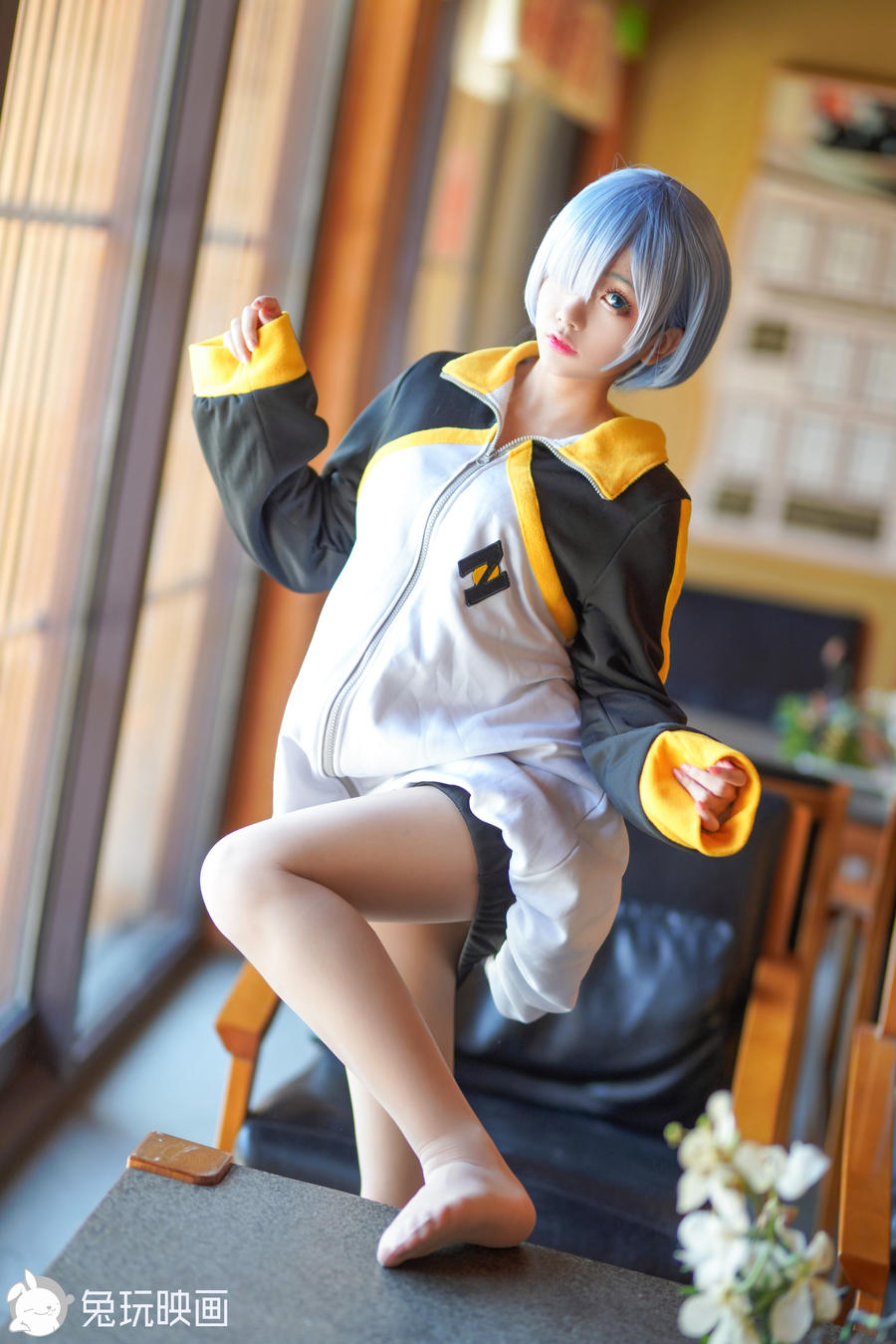 日奈娇蕾姆运动服cos写真图集|又双叒叕是cos蕾姆插图3