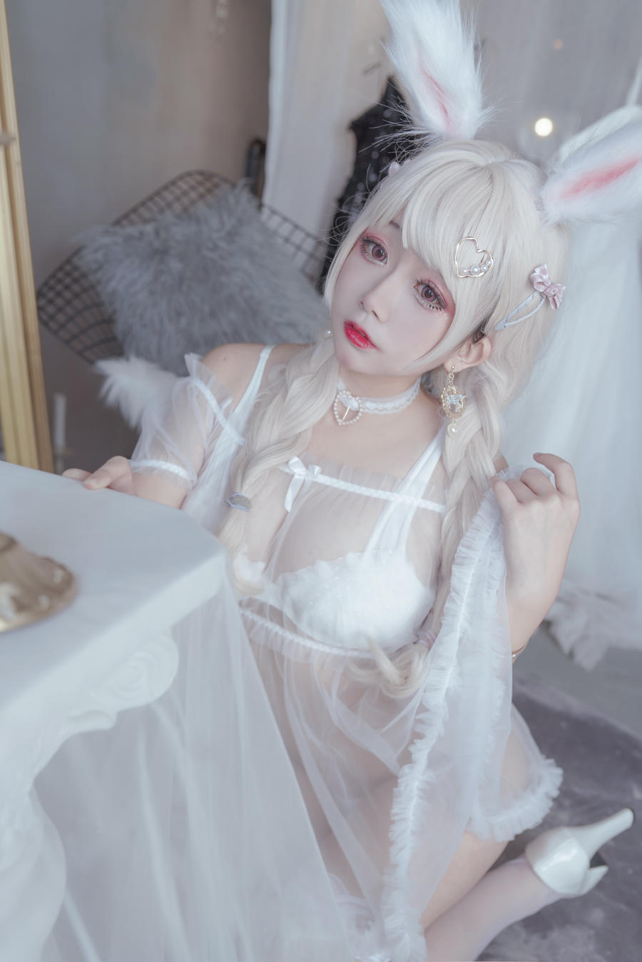 [猫与兔cos]日奈娇双人兔女郎写真套图在线欣赏插图4