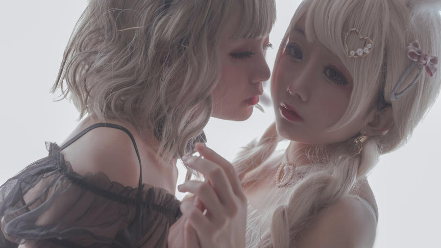 [猫与兔cos]日奈娇双人兔女郎写真套图在线欣赏插图5