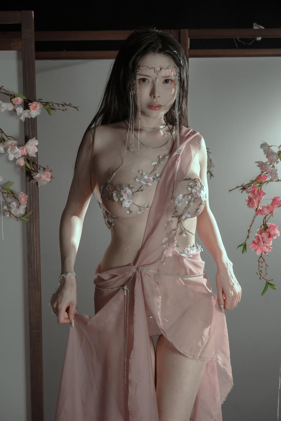 秋和柯基粉桃花神写真图包[夏小秋秋高清美图视频]插图3