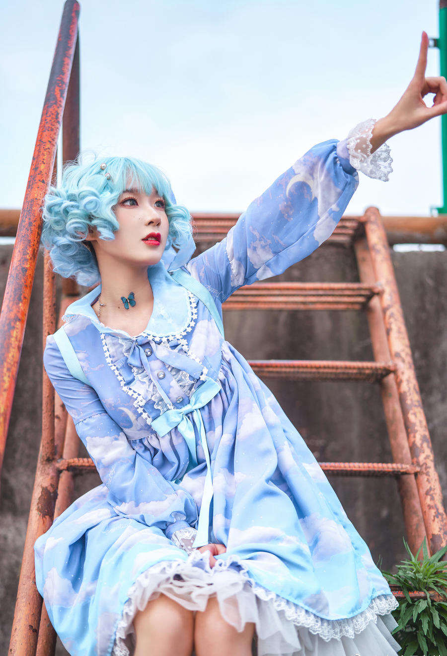 阿包也是兔娘lolita蓝裙高清写真套图图片免费在线欣赏插图3