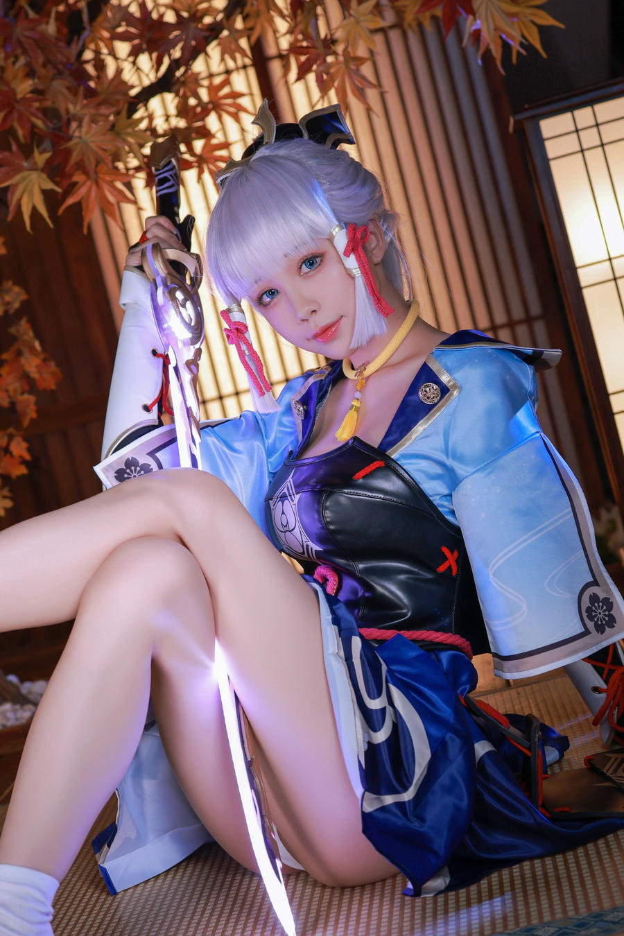 水淼Aqua神里绫华cosplay图集[原神cos正片]插图3