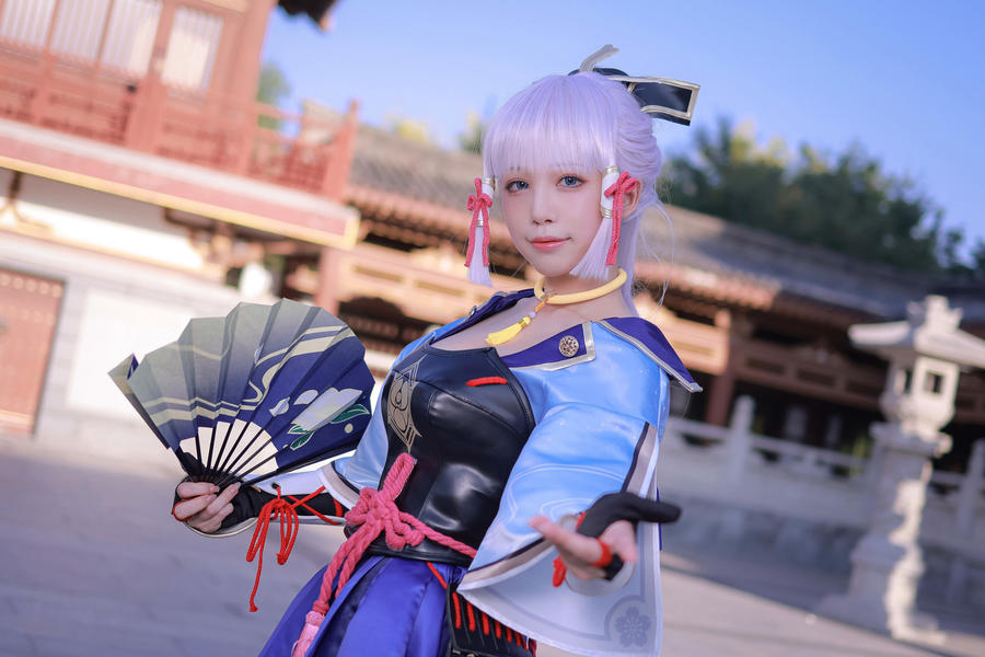 水淼Aqua神里绫华cosplay图集[原神cos正片]插图4