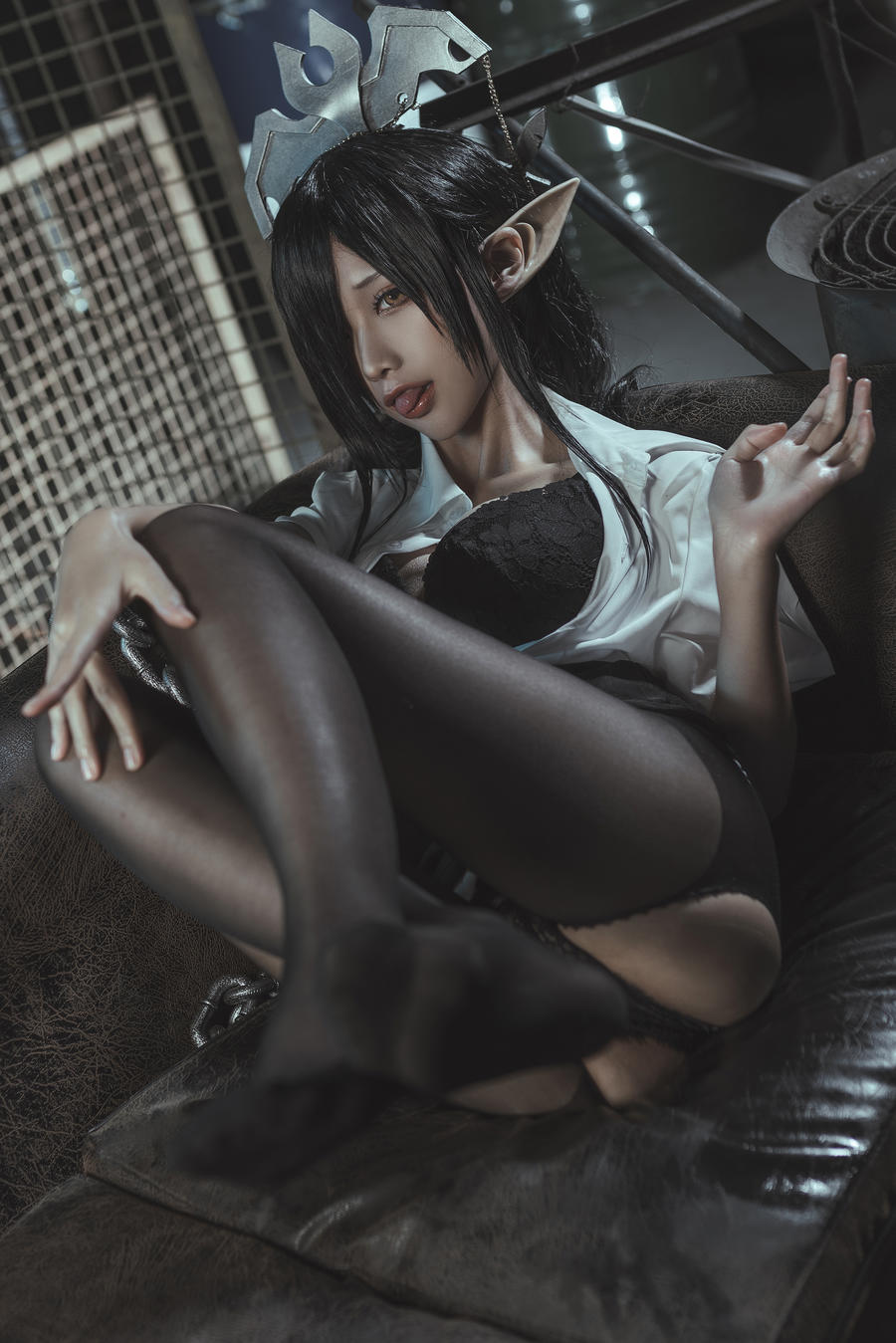 蠢沫沫女王ol制服cos图集[蠢沫沫黑兽cos]插图3