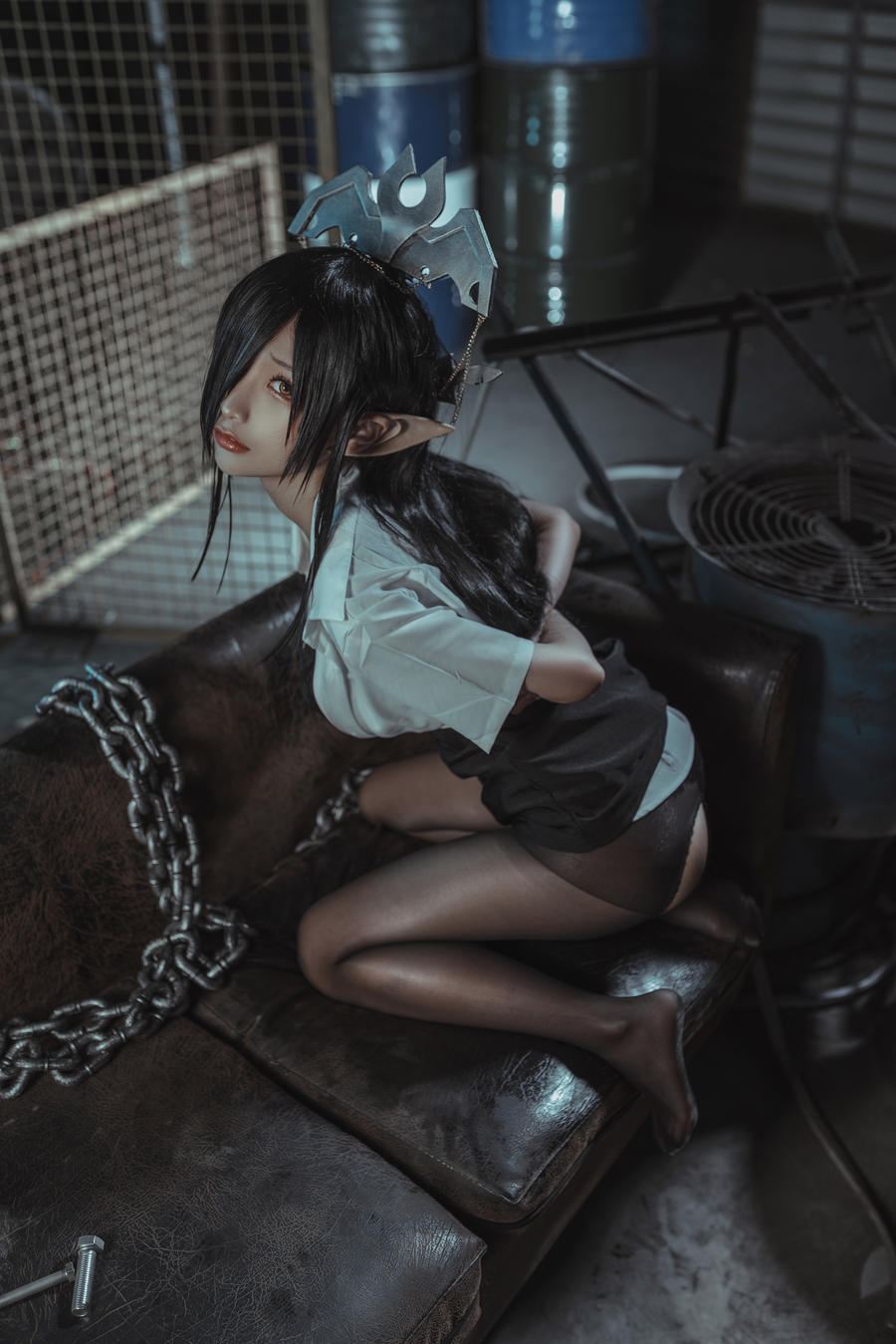 蠢沫沫女王ol制服cos图集[蠢沫沫黑兽cos]插图4