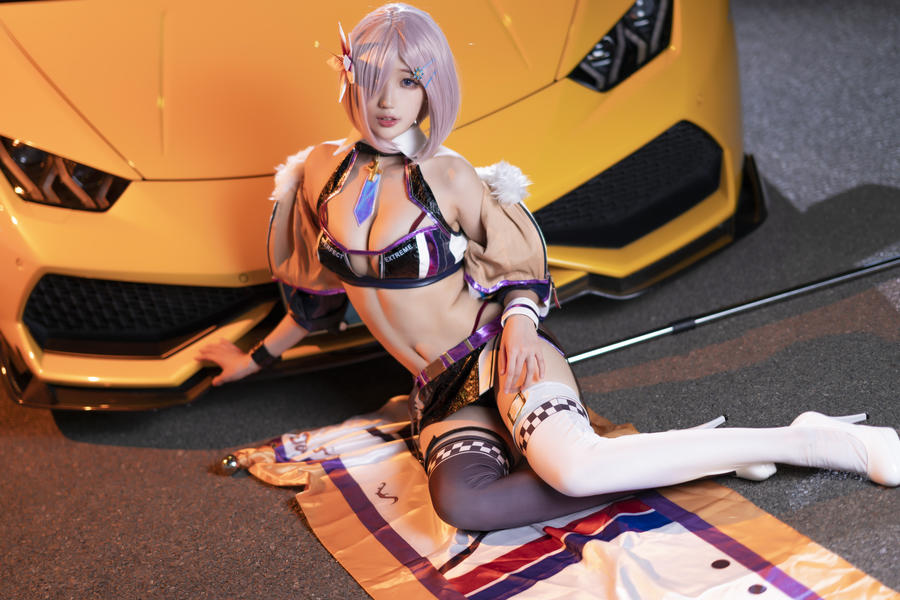 [周叽是可爱兔兔cos图包]coser周叽是可爱兔兔玛修赛车cos图片作品集[fgo]插图5